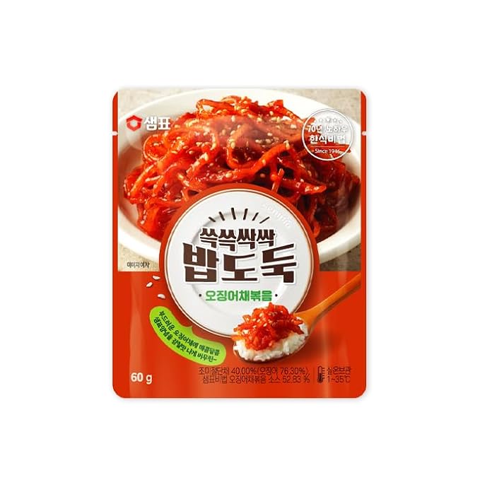 KOREAC_ Spicy Stir-fry Dried Squid 2.11 oz Korean banchan/Side Dish 오징어채볶음 60g
