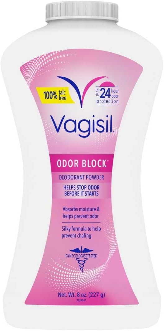 Summer's Eve Baby Powder Spray 3 Pack and Vagisil Odor Block Powder for Women, Helps Prevent Chafing, Talc-Free