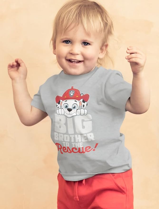 Big Brother Paw Patrol T-Shirt for Toddlers - Featuring Rubble, Chase, & Marshall - Sibling Gift Shirt