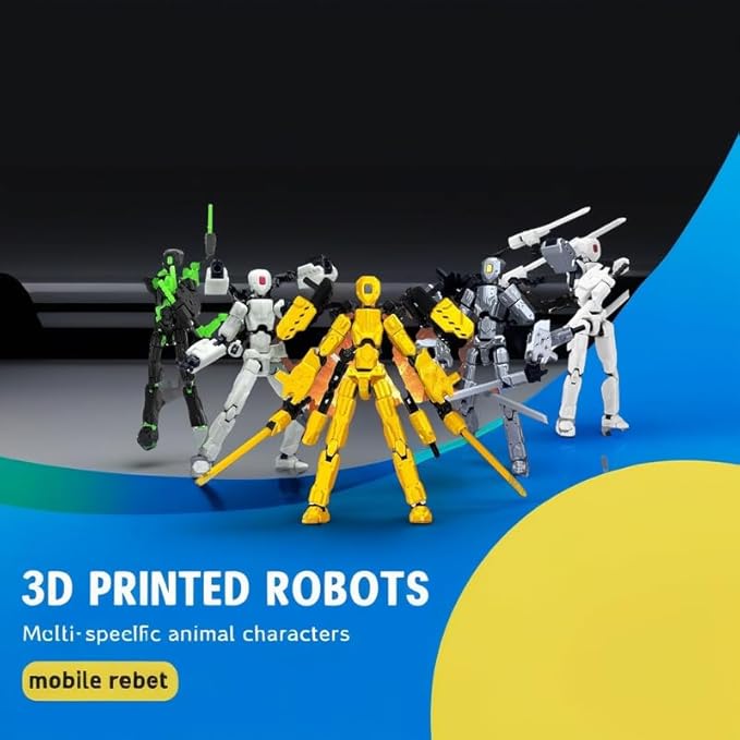 T13 Action Figures Helix Robot 8 Inch, Assembly Completed T 13,3D Printed Robo 13 - The Premium Action Figures for Sci-Fi Enthusiasts (Grey)