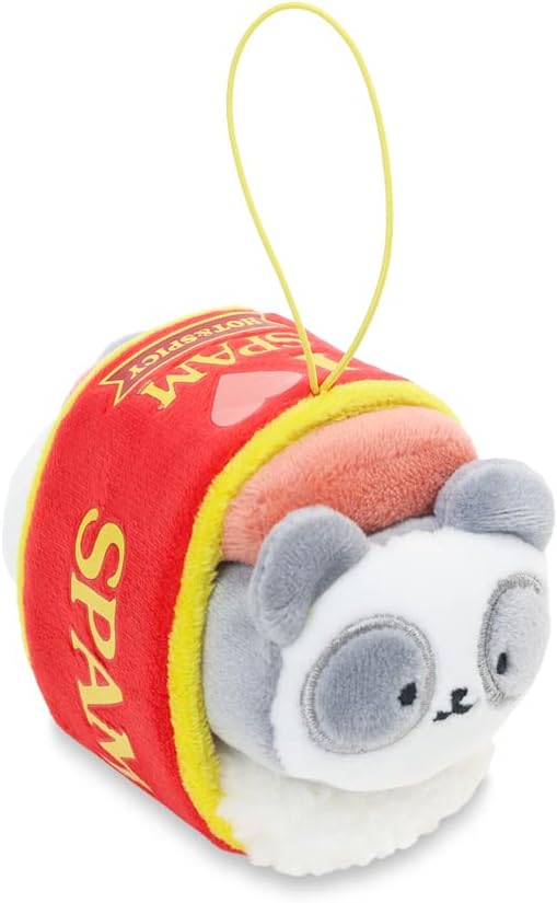 Anirollz Stuffed Animal Plush Keychain - Official SPAM Musubi Plush Toy |Soft, Squishy, Warm, Cute, Comfort, Safe| Pillow with Panda - Birthday Deco Graduation Gift 4" Pandaroll