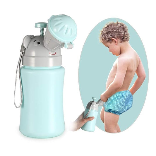 ONEDONE Portable Potty Baby Child Potty Urinal Pee Cup for Kids 17 OZ Travel Urinal for Toddler Boys Emergency Toilet for Camping Car Travel and Kid Potty Pee Training (Blue)