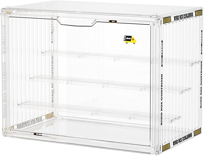 4 Tiers Clear Display Case for Figures, Acrylic Storage Organizers Box with Magnetic Door, Large Dustproof Showcase for Collectibles Action Figure