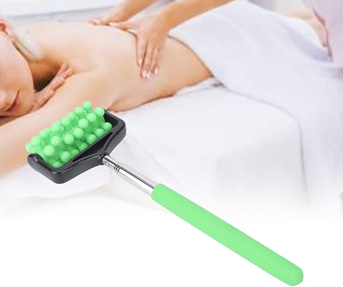 Massage Stick, Yoga Massage Stick for Men and Women Granular Body Massage Tool Telescopic Roller Massage Stick Home Neck Leg Back Body Massage Stick(Green)