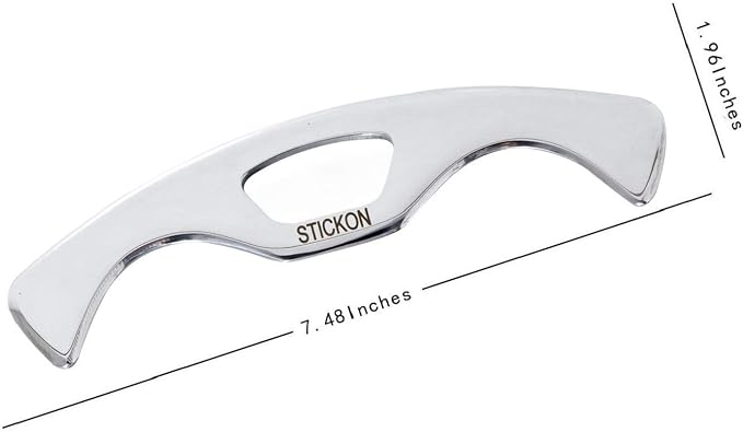 STICKON Stainless Steel Gua Sha Scraping Massage Tool IASTM Tools Great Soft Tissue Mobilization Tool (L Shape)