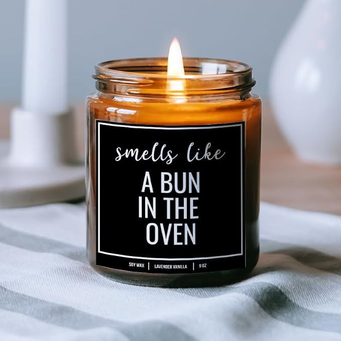 You Nique Designs Pregnancy Announcement Candle for Grandparents Dad Family Uncle Aunt, 9 Oz, Pregnancy Reveal to Parents, White All Natural Soy Vegan Aromatherapy Candles (Lavender & Vanilla A)