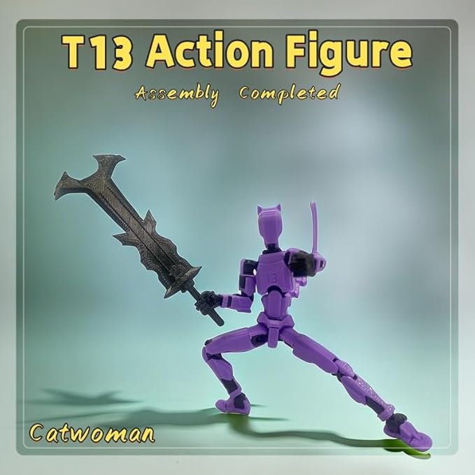 Large 7.8in T13 Action Figure Assembly Completed, 3D Printed T13, Titan 13 Dummy 13 Action Figure Lucky 13 Action Figure Collectors Desktop Decorations