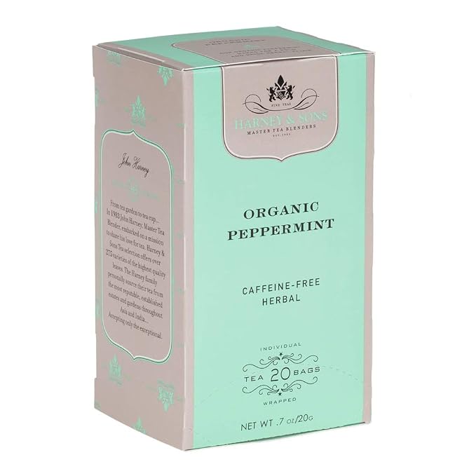 Harney & Sons Premium Organic Herbal Tea, Peppermint, 20 Count