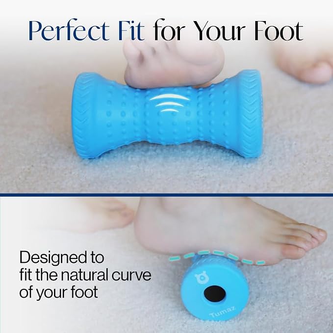 Tumaz Foot Roller for Plantar Fasciitis Relief，Foot Massage Roller for Alleviate Planter Facetious Pain,Arch Pain,Trigger Points & Deep Tissue, Portable - Reflexology Tool,Sky Blue