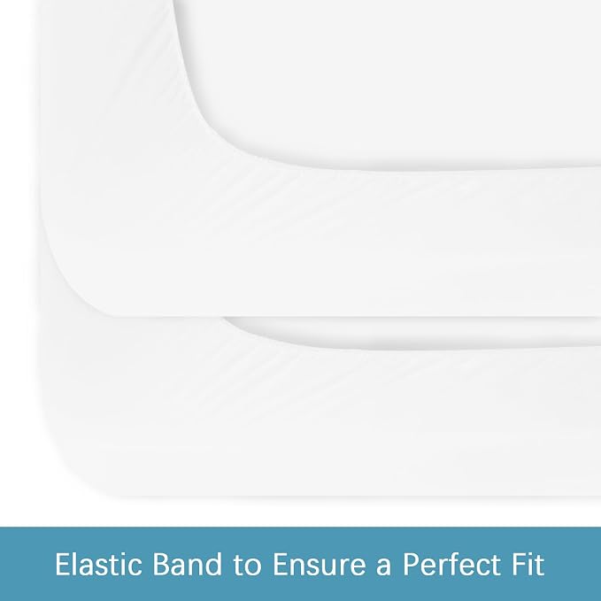 2 Pack Queen Mattress Protector Waterproof, Noiseless & Soft Coverage Queen Size Mattress Cover Fitted Sheets with Deep Pocket up to 14", Super Breathable & Easy Wash Mattress Protector