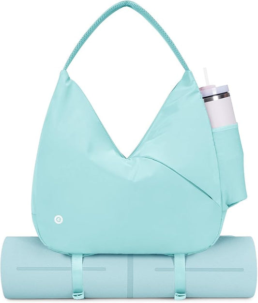 Ceneda Large Gym Bag for Women with Hidden Yoga Mat Holder & Shoe Compartment & Wet Pocket, Sports Duffle Bag for Travel