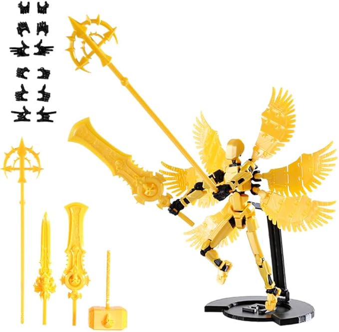 Finish Product T13 Action Figure Set, 3D Printed Multi-Jointed Dummy Titan13 Robot Lucky 13 Dummy 13 Robot Gift for Collectors Desktop Decorations