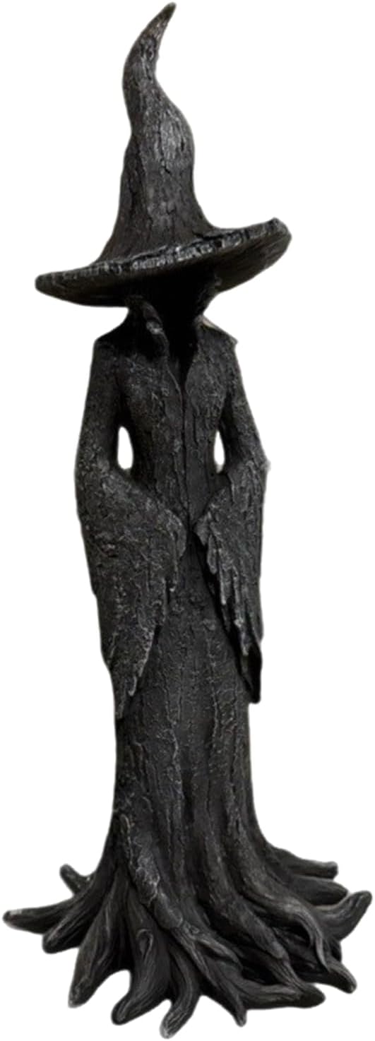Cracker Barrel Witch Statue, Gothic Halloween Resin Figurine, Halloween Witch Figurines, Indoor Tabletop Display Figure, Home Office Holiday Party Decoration Ornament (8'')