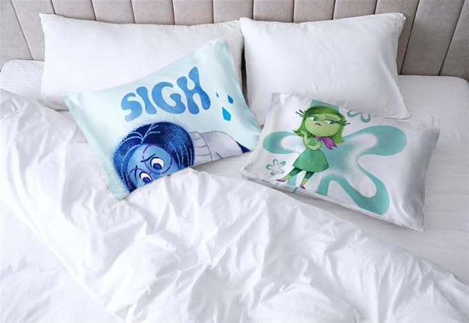 Disney Pixar Inside Out Sadness Satin Pillowcase - Standard Size 20x30 Inch Silky Soft Blue Premium Pillow Cover