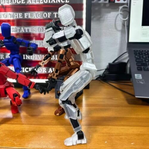 Titan 13 Action Figure, New Robot Action Figures with Multiple Accessories, 3D Printed Action Figure, Multi Jointed Action Figures, Dummy Robot 13 Figure Desktop Decorations (Transparently)