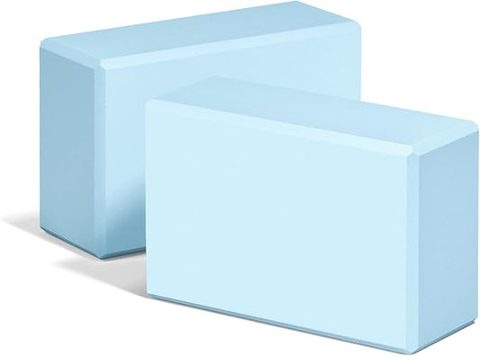 Yoga Blocks 2 Pack, 9"x6"x3" High-Density EVA Foam Yoga Block, Non-Slip Yoga Blocks for Yoga, Pilates Meditation, Stretching and Toning, Supportive, Latex-Free