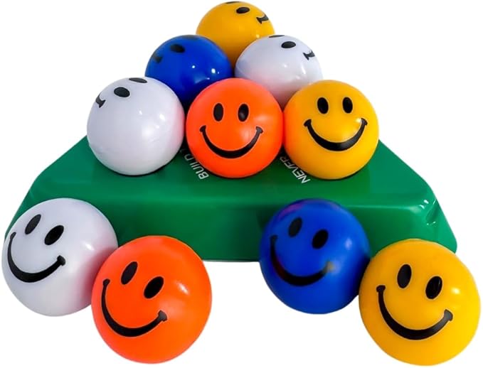 Smarts Pyramid™ 3-Layer Brain Teaser Puzzle – Sports Edition (Baseball, Basketball, Golf, Smiley) (Smiley)