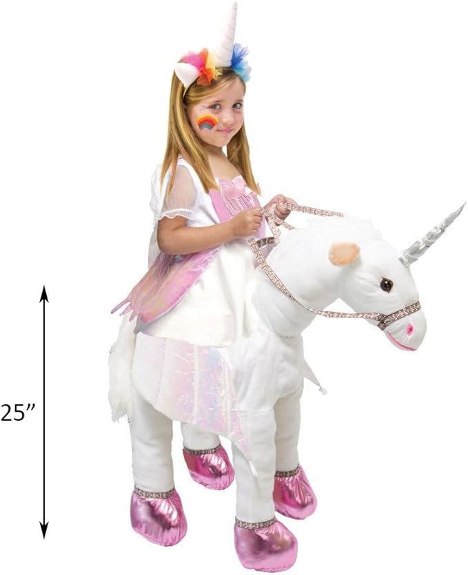 Kids Unicorn Ride On Costume T-Rex Dragon Animal Halloween Cosplay - Unicorn-M