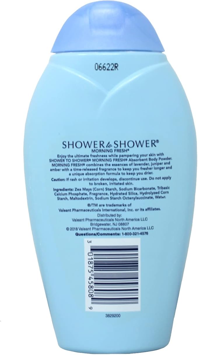 Shower to Shower Absorbent Body Powder, Morning Fresh, 8 Ounce