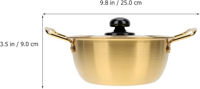 ERINGOGO Korean Noodle Pot Stainless Steel Instant Ramen Maker Easy Clean Family Size