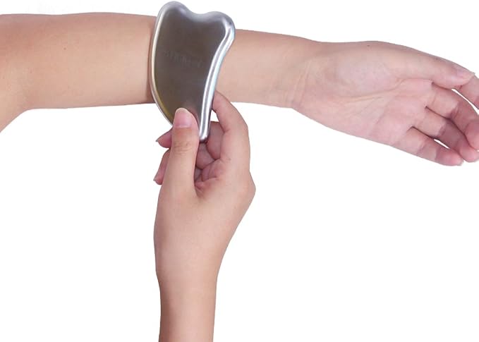STICKON Stainless Steel Gua Sha Scraping Massage Tool - IASTM Tools Great Soft Tissue Mobilization Tool Design to Reduce Neck, Shoulder, Back and Muscle Pain (Heart Shape)