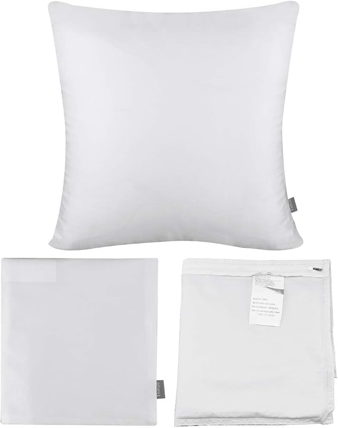 Thmyo 4-Pack 100% Cotton Comfortable Solid Decorative Throw Pillow Case, Square Cushion Cover Pillowcase Sublimation Blank Pillow Covers Valentines Day DIY Throw Pillowcase(22x22inch/55x55cm,White)