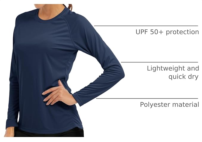 MAGCOMSEN Women's Long Sleeve Shirts UPF 50+ Sun Protection Shirts for Hiking Fishing Workout Rash Guard