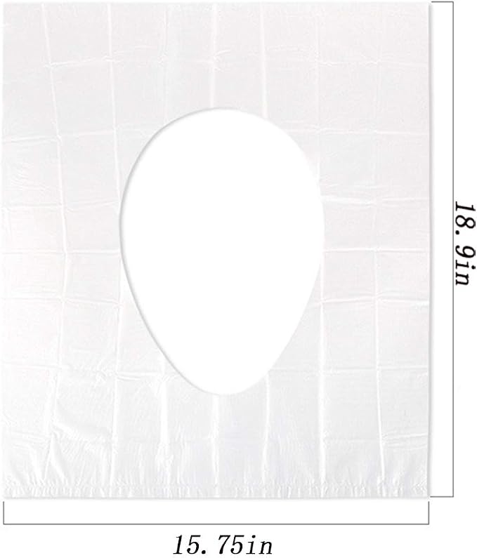 50 PCS Disposable Toilet Seat Covers, Portable Travel Toilet Mat for Pregnant Mom, Toddler Potty Training, Waterproof& Individually Packing, Public WC Toilet Mat