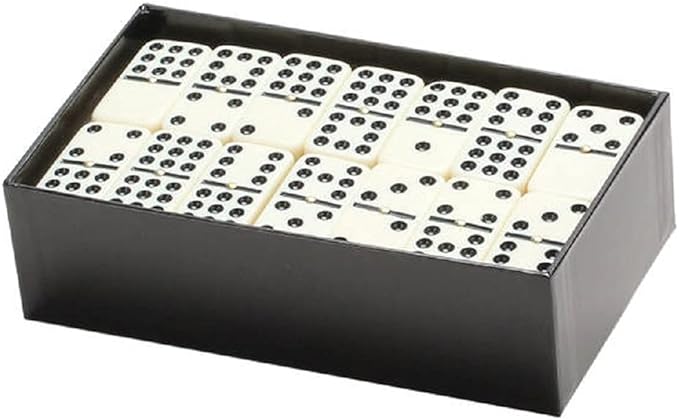 CHH 2312S Double 9 Jumbo Ivory Domino with Spinner in Black Box, 8.25-inch Length