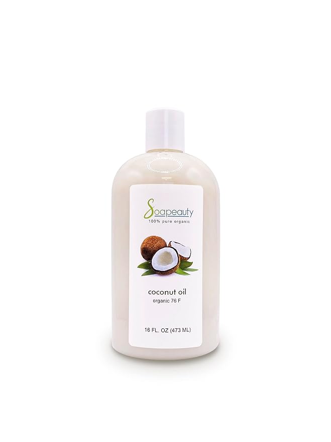 Soapeauty Coconut Oil 76 Degree Cold Pressed | Natural Carrier Oil for Candle Making & Soap Making, Face, Skin Care, Hair Care | (16 Oz)