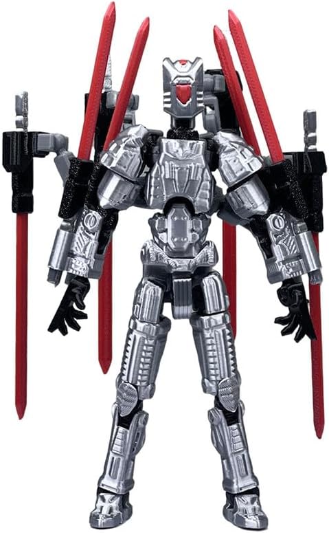 T13 Action Figure Set (Assembly Completed)，3D Printed Multi-Jointed, Desktop Decorations for Game Lovers Toys,5.5Inch (Grey)