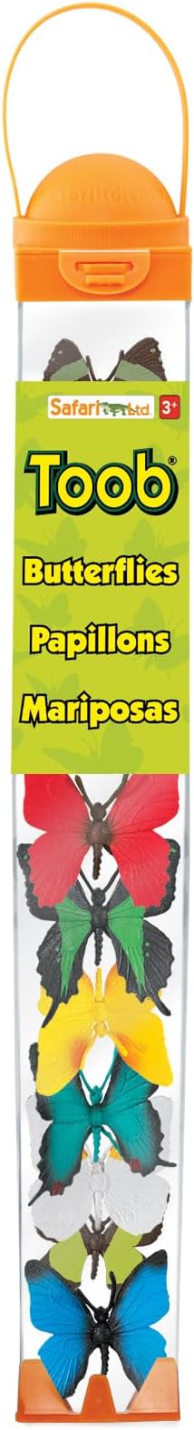 Safari Ltd. Butterflies TOOB - Figurines of Red Glider, Swallowtail, Orange & White Sulphur, Evenus Regalis, Papilio Garleppi & More - Educational Toy Figures For Boys, Girls & Kids Ages 3+