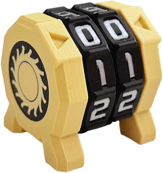 MTG Life Counter, 00-99 Range 2 Ring Wheel Game Counter with Lotus Symbol, Health Tracker Dial Game for EDH Damage, Board Game, RPG TGG Card Games