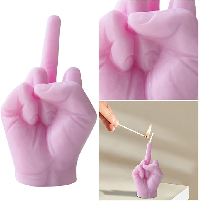 Middle Finger Scented Candle Soy Wax Long Lasting Candle Middle Finger Shaped Model Scented Candle Aromatherapy Hand Gesture Candles Home Decoration Ornaments