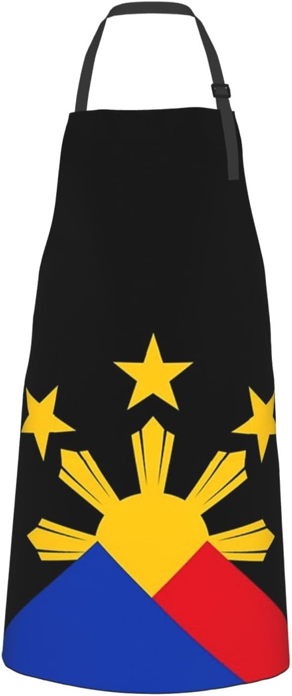 Cute Flag Kitchen Cooking Aprons for Women Men Adjustable Patriotic Flag Apron with 2 Pockets for Home Kitchen Garden