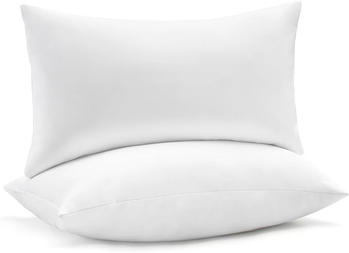puredown® Feather Down Pillows, Queen Size Hotel Collection Pillow Inserts for Bed, Sofa and Couch, Set of 2, 20x28 Pillow Inserts