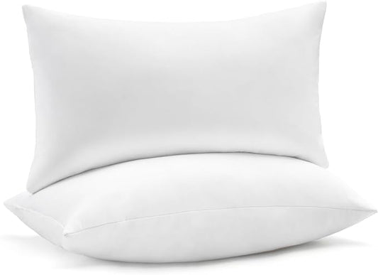 puredown® Feather Down Pillows, Queen Size Hotel Collection Pillow Inserts for Bed, Sofa and Couch, Set of 2, 20x28 Pillow Inserts