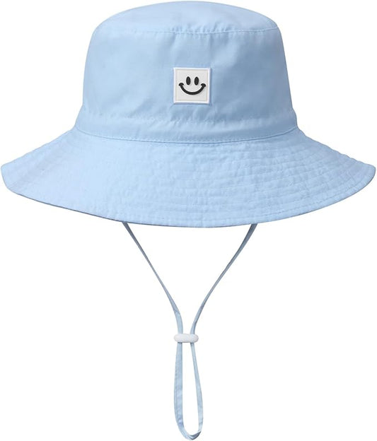 MaxNova Baby Sun Hat Smile Face UPF 50+ Toddler Bucket Hat for Boys Girls 0-7 Years