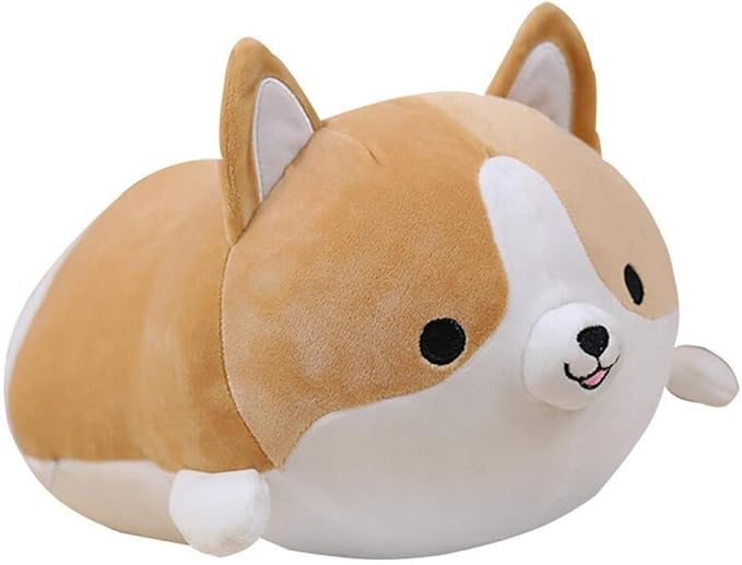 Corgi Dog Plush Pillow, Cute Shiba Inu Corgi Butt Stuffed Animal Toys Gifts for Bed, Valentine, Kids Birthday, Christmas (Brown, 17.3inch)