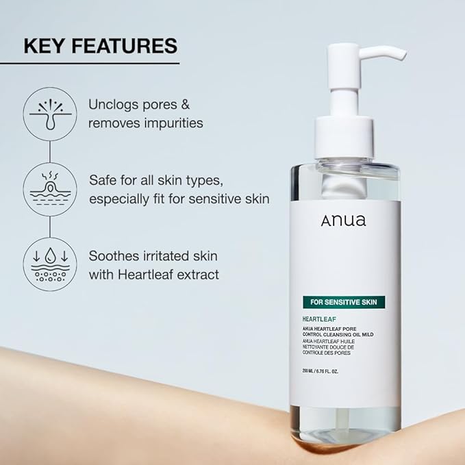 ANUA Mild Double Cleanser Duo for Facial wash : Heartleaf Pore Control Cleansing Oil Mild & Heartleaf Quercetinol Pore Deep Face Wash for Double Cleansing Routine, Korean Skincare