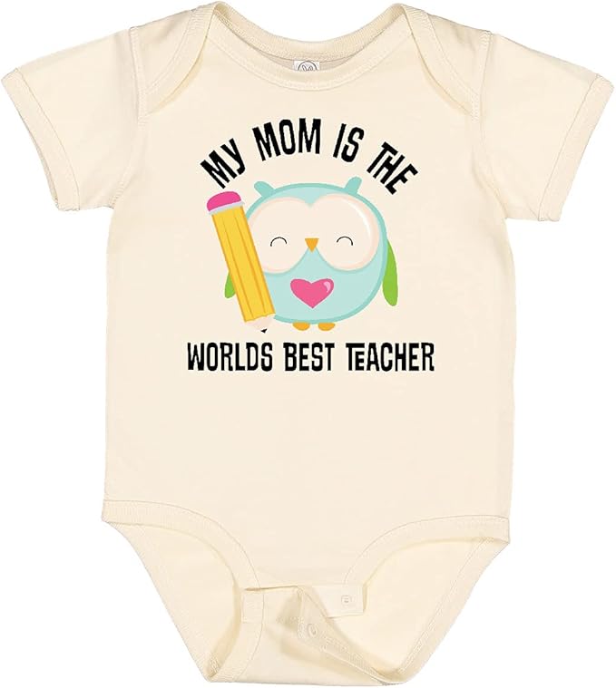 inktastic Teacher Mom School Owl Baby Bodysuit