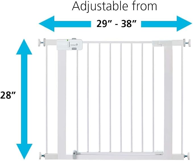 Safety 1st Easy Install Walk Thru Baby Gate for Doorway With Door, Dog Gates, Fits 29"-38", Easy Install 28" Tall, White