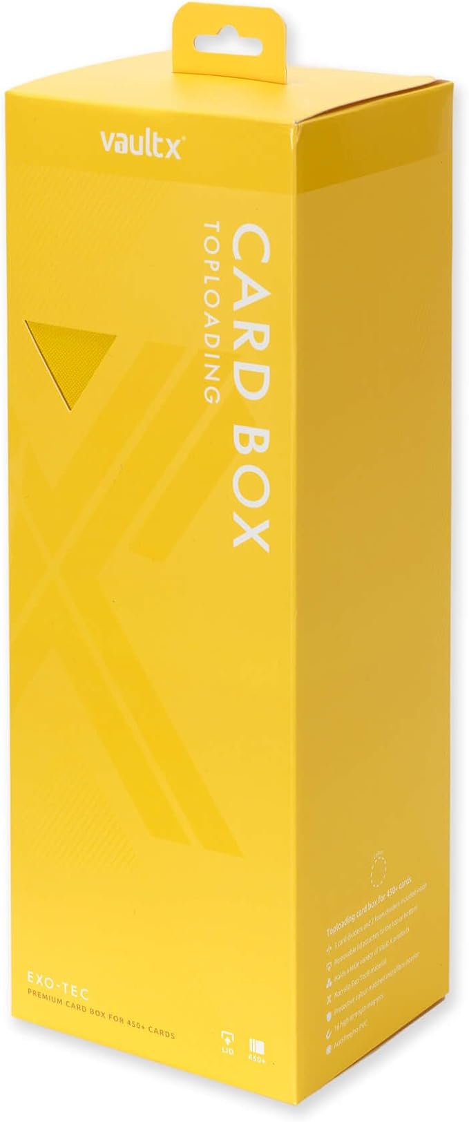 Vault X Card Storage Box, Exo-Tec Material, Detachable Magnetic Lid, with Dividers & Foam Fillers, for Trading Cards (Yellow)