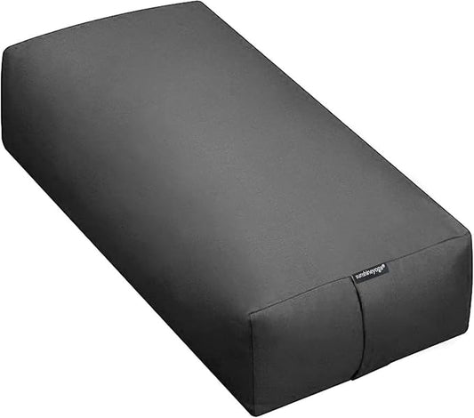 Extra Firm Large Yoga Bolster, 24" x 12" x 6" Cinched OR Zippered Yoga Pillow, Rectangular Cotton Cushion With Removable Cover for Studios, 1 Pack or 2 Pack