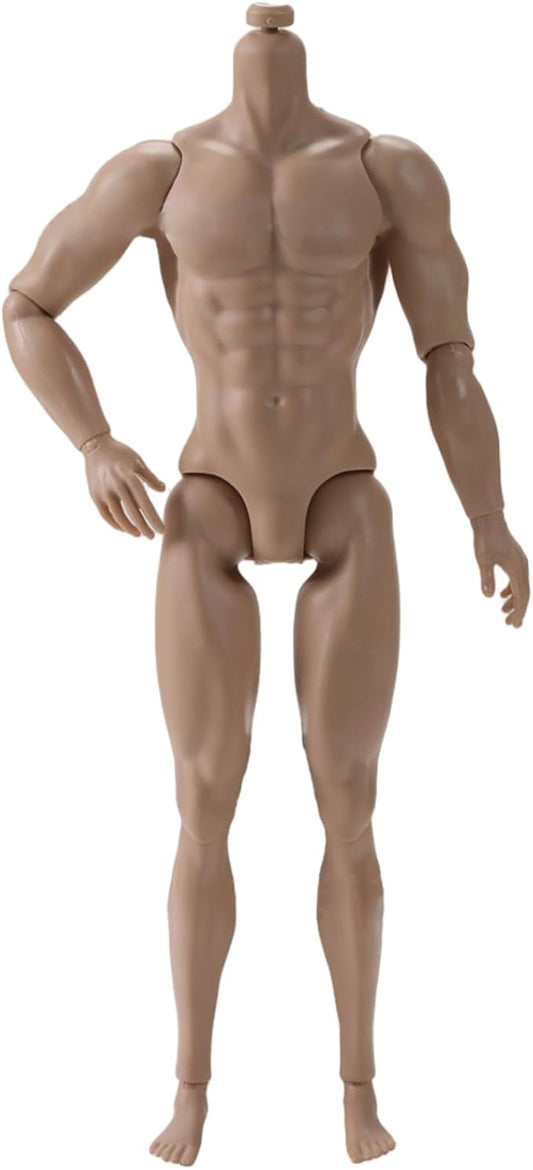Action Figure Body, 1/6 Scale Action Figure, 6" Multi Jointed Movable Male Muscular Body for Display Collection, Light Brown