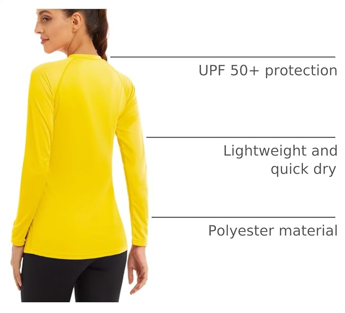 MAGCOMSEN Women's Long Sleeve Shirts UPF 50+ Sun Protection Shirts for Hiking Fishing Workout Rash Guard