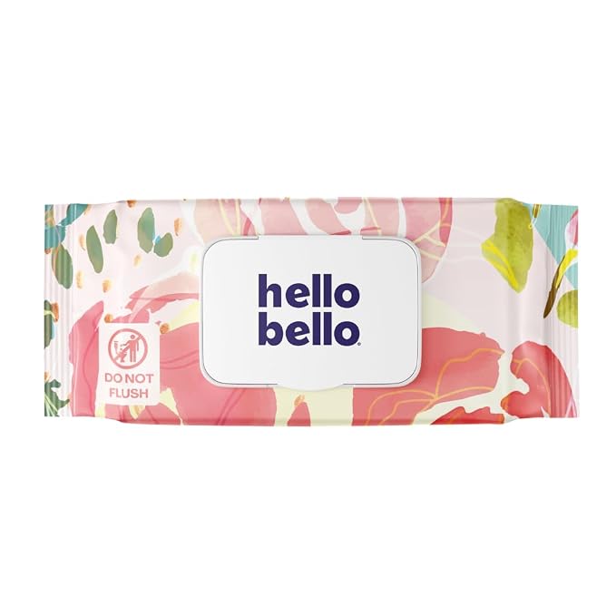Hello Bello Premium Wipes, Designed for Sensitive Skin with Chamomile & Aloe Extracts, Rosy Posy (18 Resealable Packets = 1080 Total Wipes)