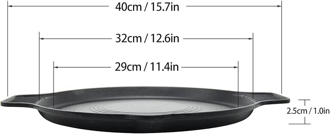Korean BBQ Grill Pan, Round Non Stick Grilling Pan for Indoor Outdoor Barbeque, 11.4in