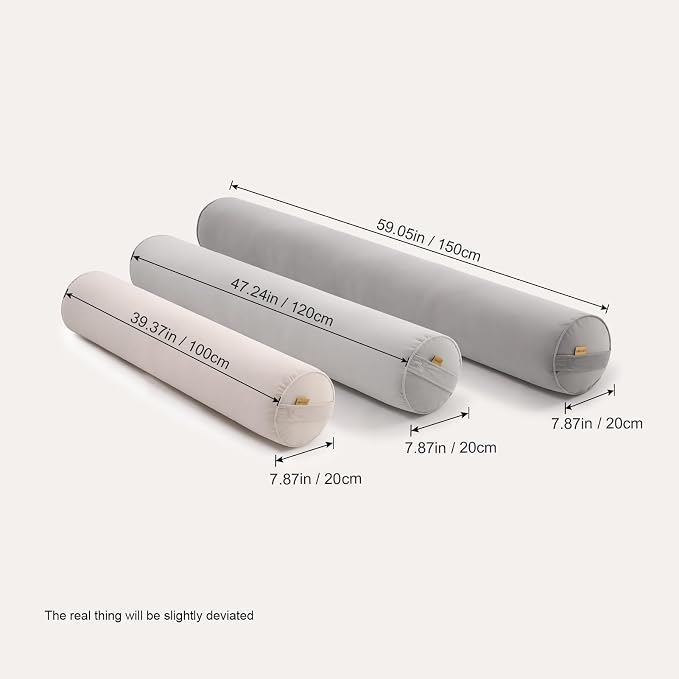 Body Pillow for Adults,Long Round Pillow,Big Cylindrical Pillow,Large Full Bolster Pillows for Side Sleepers (Zinc Gray, 39.37"*7.87")