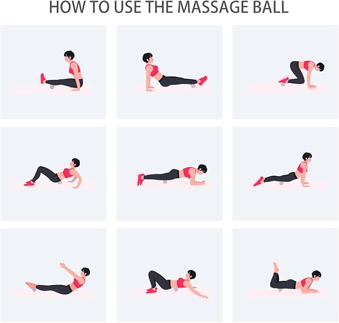 Small Hard Peanut Massage Ball, Double Ball Peanut Roller Mobility Massager Tool for Deep Tissue Massage Physical Therapy Myofascial Release Trigger Point Muscle Relax Pain Relief Acupressure (Pink)